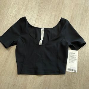 Ribbed contoured V Neck SS